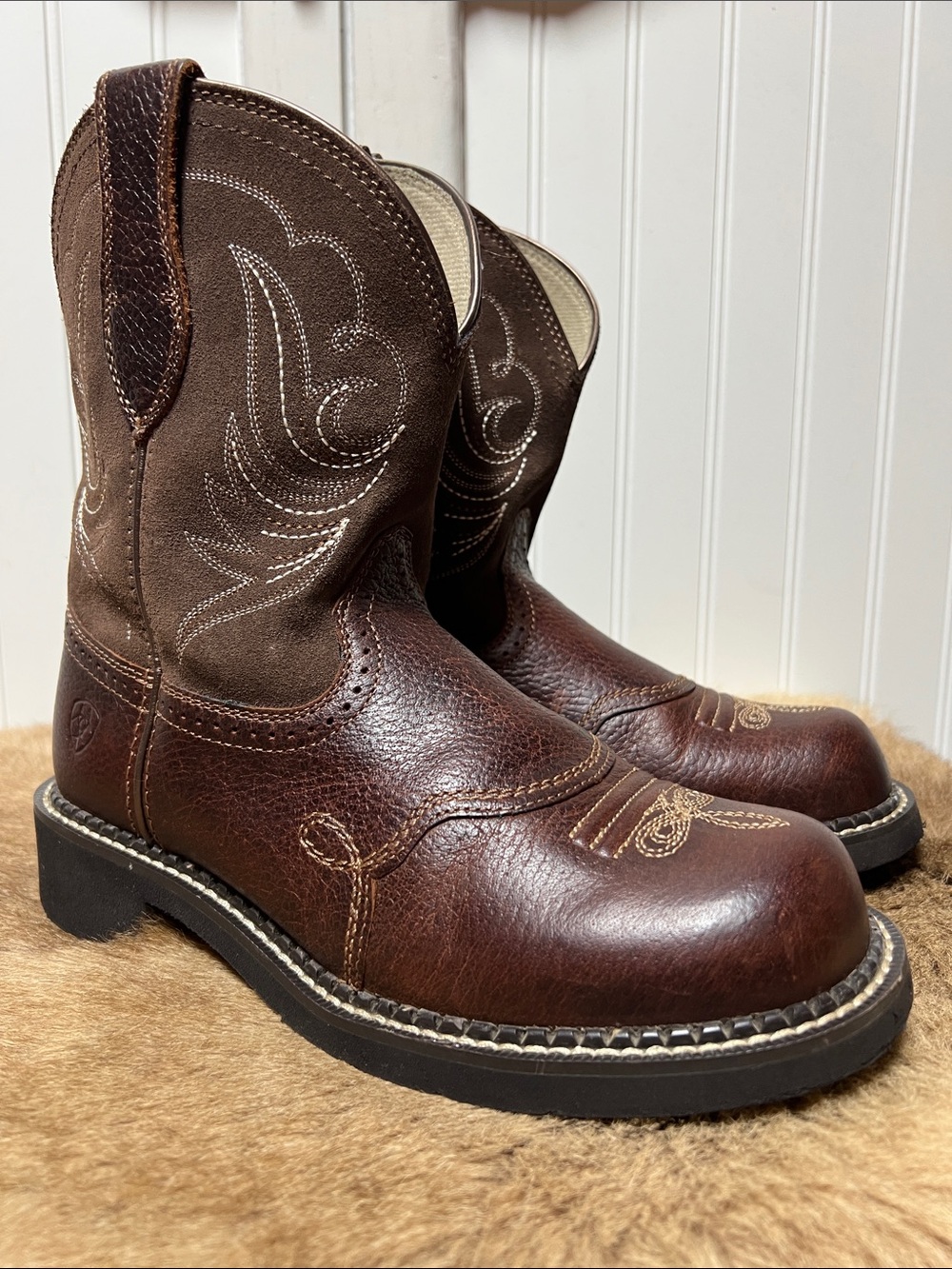 Ariat Fatbaby Western Cowboy Boots 8 Leather